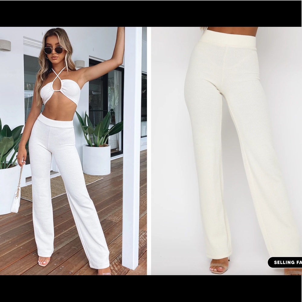 White Fox Unconditional Pants in Cream